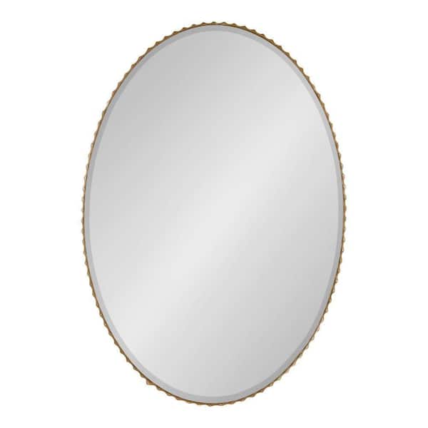 Elmora 22.25 in. W x 32.00 in. H Gold Oval Glam Framed Decorative Wall Mirror