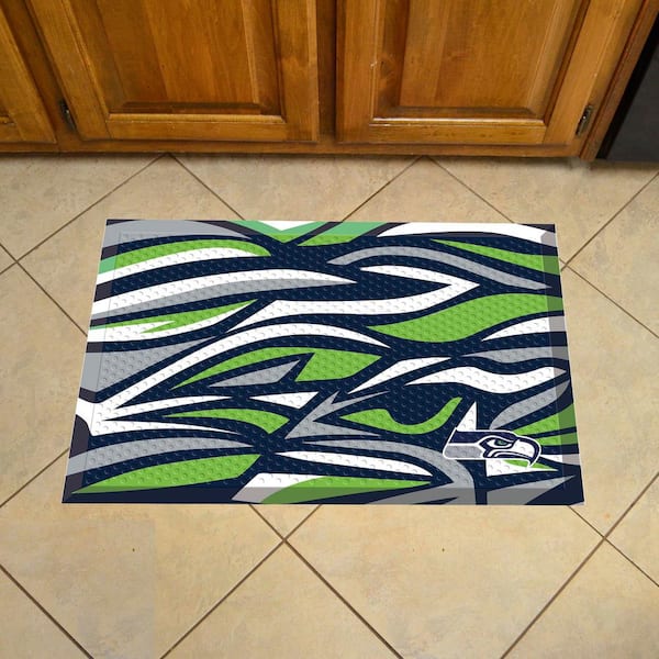 Seattle Seahawks XFIT Design 19 in. x 30 in. Rubber Scraper Door Mat