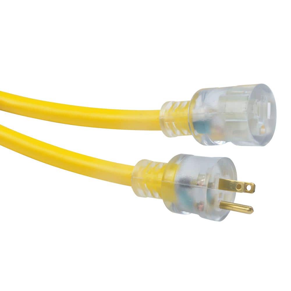 100 ft. 10/3 SJTW Extra Heavy-Duty 15-Amp General Purpose High Visibility Extension Cord with Lighted End, Yellow price history on PriceWatchPro