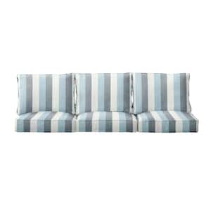 27 in. x 29 in. Deep Seating Indoor/Outdoor Couch Cushion Set in Sunbrella Direction Dew