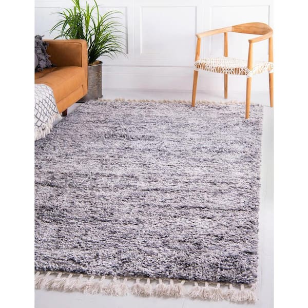 Hygge Shag Misty Gray 8 ft. x 10 ft. Area Rug
