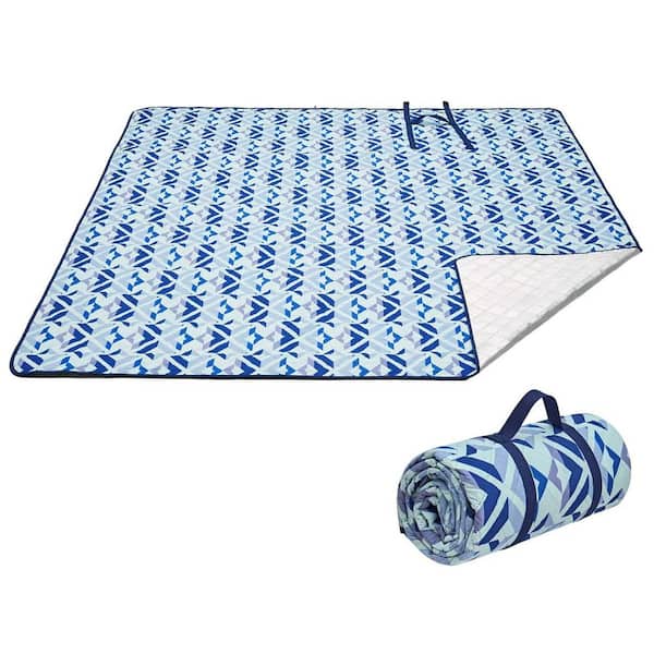 KingCamp Blue Polyester Portable Outdoor Waterproof Picnic Hiking Blanket 78" x 118"