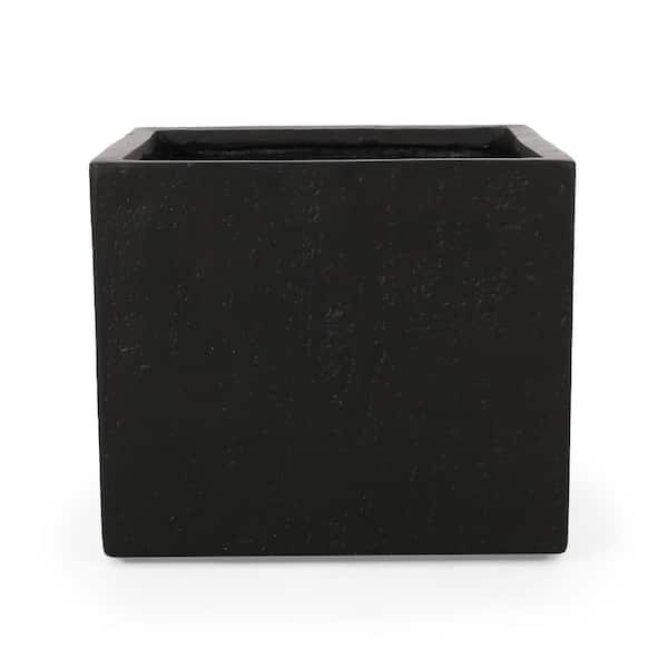 Large 22 in. Black Magnesium Oxide Outdoor Planter Boxes