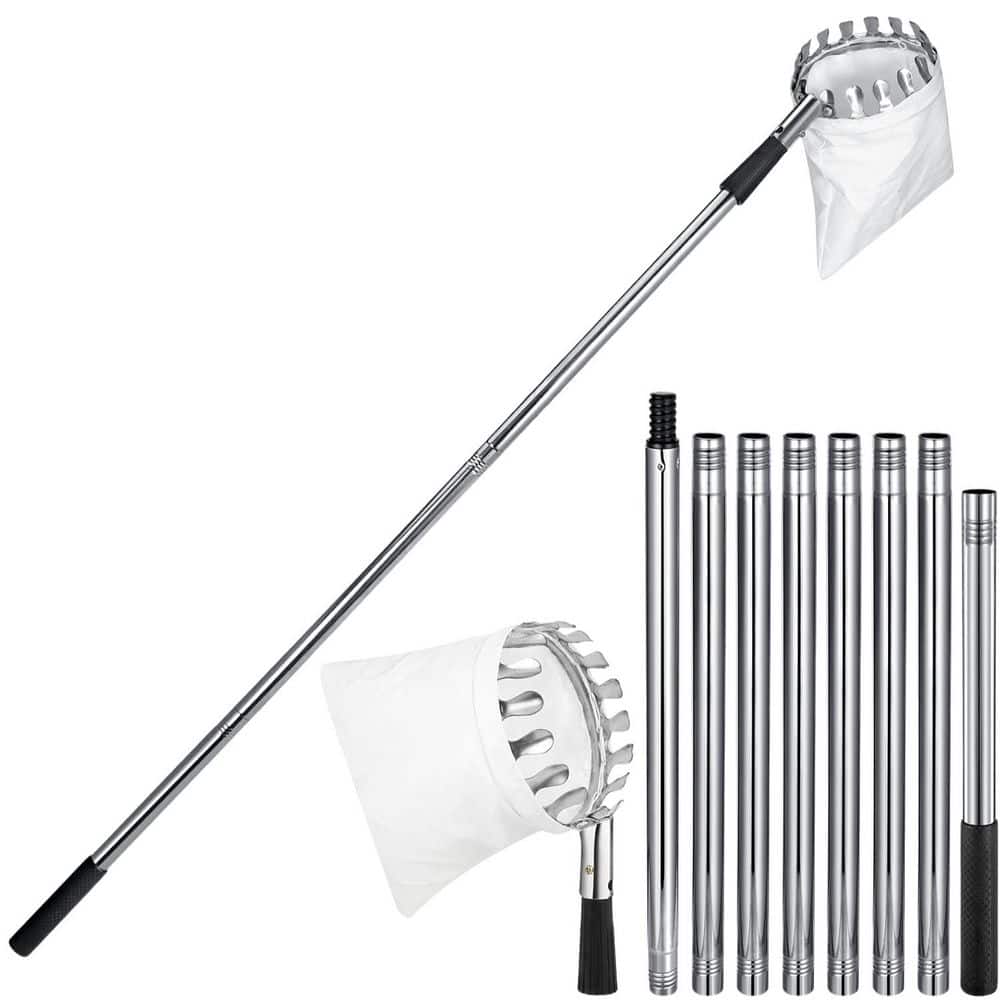 138 in. Adjustable Lightweight Stainless Steel Fruit Picker Tool Pole Tree Pruner with Big Non-Woven Basket Telescoping price history on PriceWatchPro