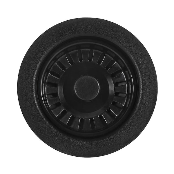 3.5 in. Kitchen Sink Basket Strainer Drain Assembly in Matte Black Finish