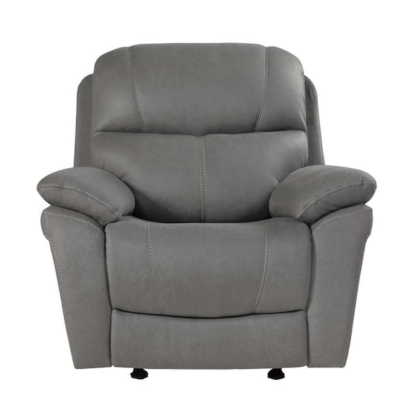 EVERGLADE HOME Mackay Gray Microfiber Upholstery Reclining Chair