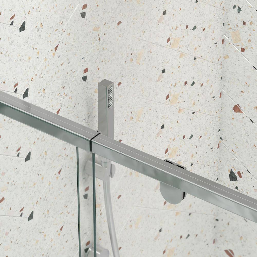 60 in. Chrome Framed Pivot Shower Door with Clear Glass