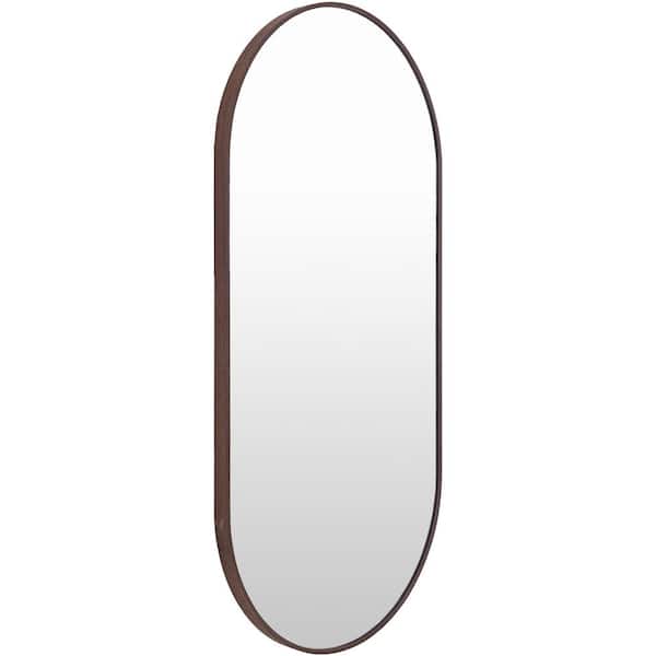 Livabliss Aranya Modern Accent Mirror, Dark Brown, 39 in. H x 20 in. W x 1 in. D