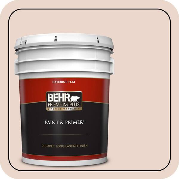 BEHR PREMIUM PLUS 5 gal. #210E-2 Antique Pearl Flat Exterior Paint & Primer