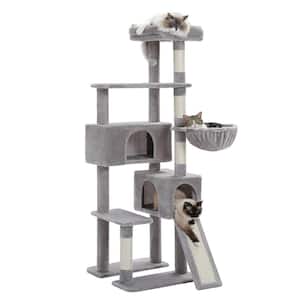 Multi-Level Cat Tree Cat Tower for Indoor Cats with Sisal-Covered Scratching Post in Grey