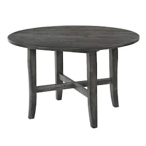 48 in. Kendric Round Rustic Gray Wood Top with Wood Frame Dining Table Seats 4
