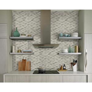 Snow House 12 in. x 13.13 in. Textured Glass; Stone Metal Look Wall Tile (9.8 sq. ft./Case)