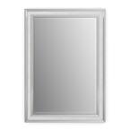 33 in. W x 47 in. H (L1) Framed Rectangular Deluxe Glass Bathroom Vanity Mirror in Chrome and Linen