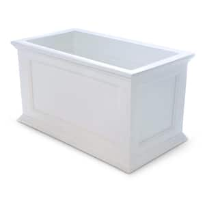 Fairfield 20 in. x 36 in. Self-Watering White Polyethylene Planter