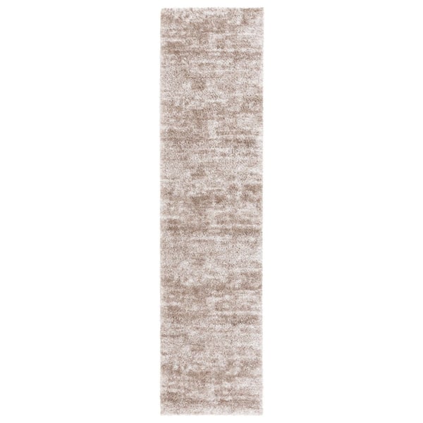 Penelope Shag 2 ft. x 8 ft. Taupe/Ivory Abstract Distressed Runner Rug
