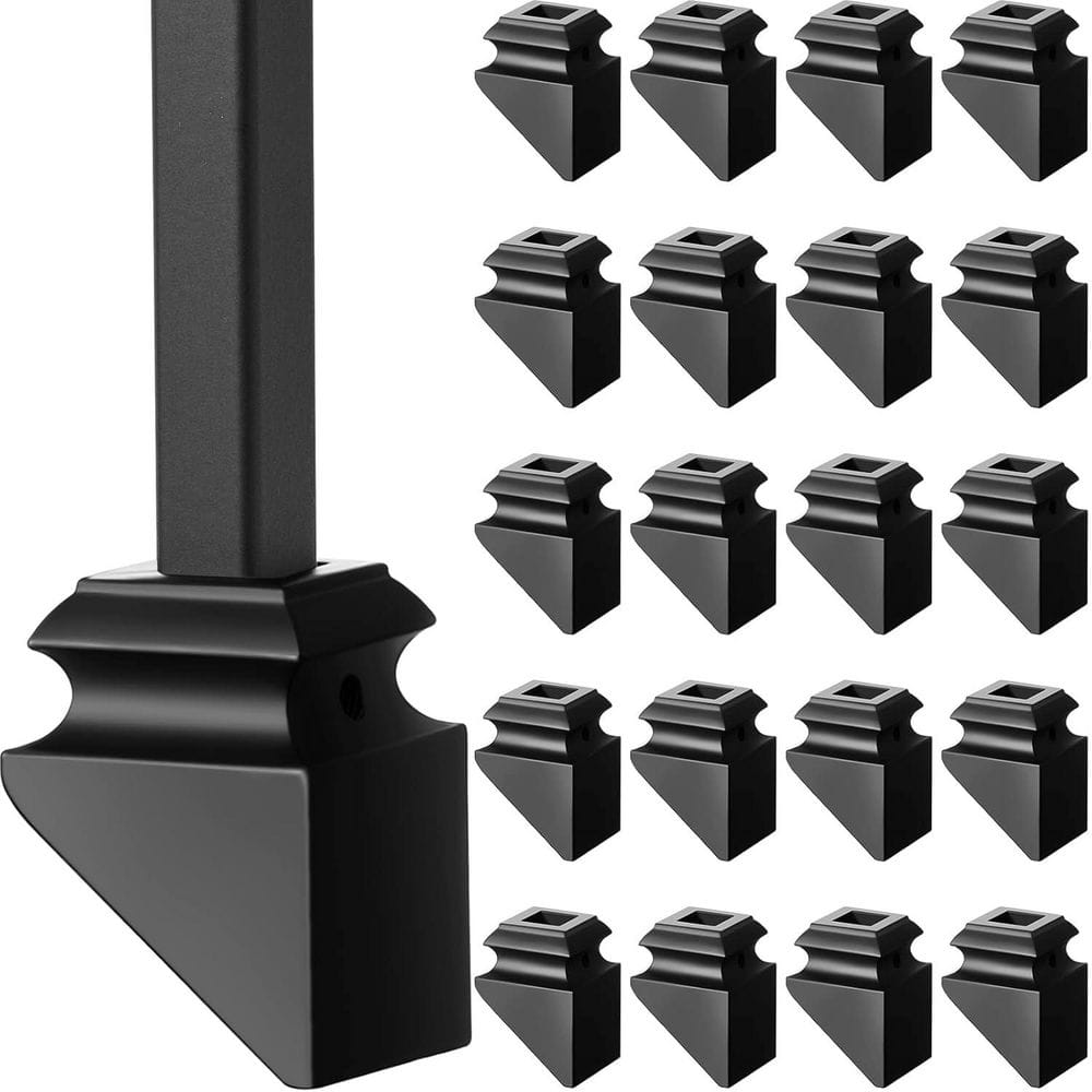 1/2 in. Iron Staircase Baluster Slant Shoes with Screws in Satin Black, 24-Pack price history on PriceWatchPro