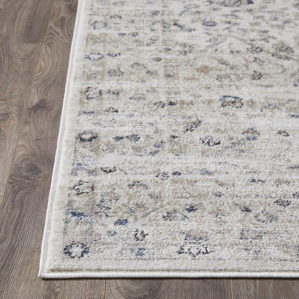 Kehleigh Oviel Cream 2 ft. x 6 ft. 7 in. Oriental Polypropylene Indoor Runner Rug