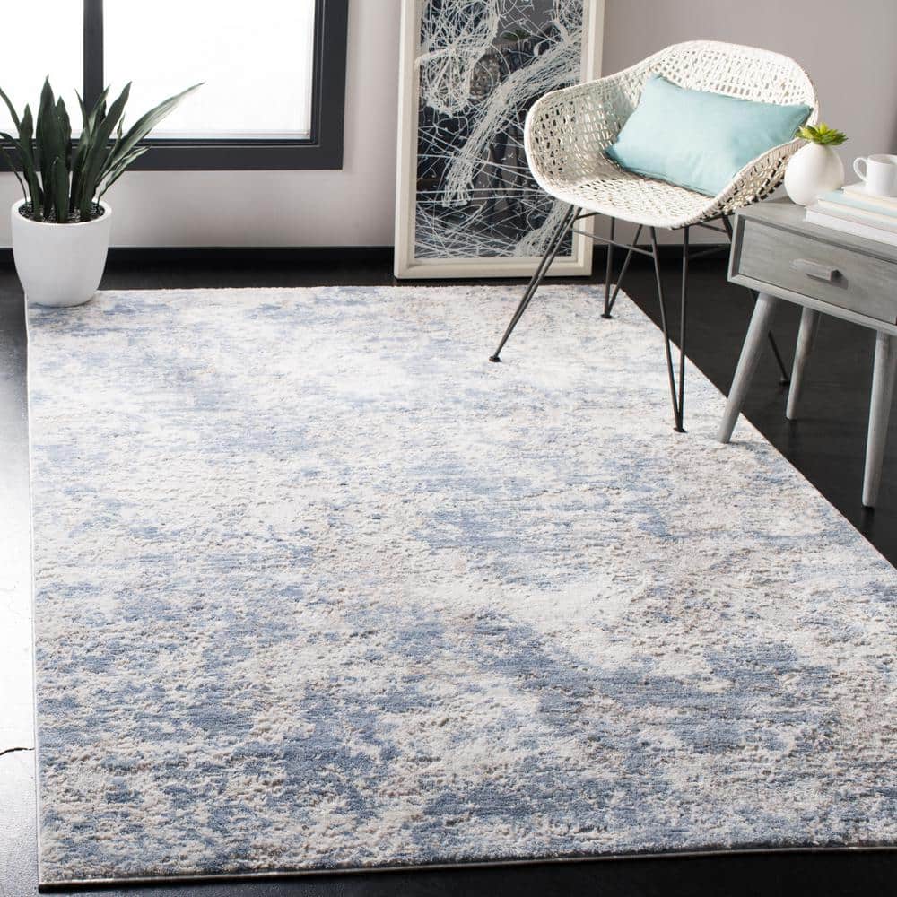 Amelia Gray/Blue 10 ft. x 14 ft. Distressed Abstract Area Rug - thumbnail 9