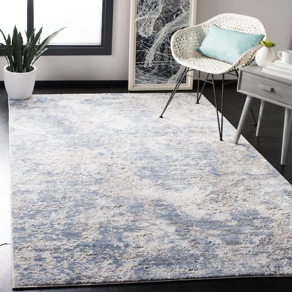 Amelia Gray/Blue 6 ft. x 9 ft. Abstract Area Rug