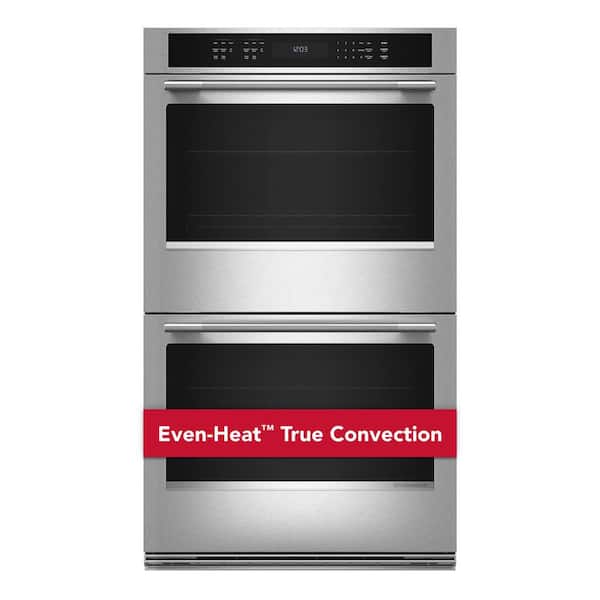 30 in. Double Electric Wall Oven with True Convection Self-Cleaning in PrintShield Stainless