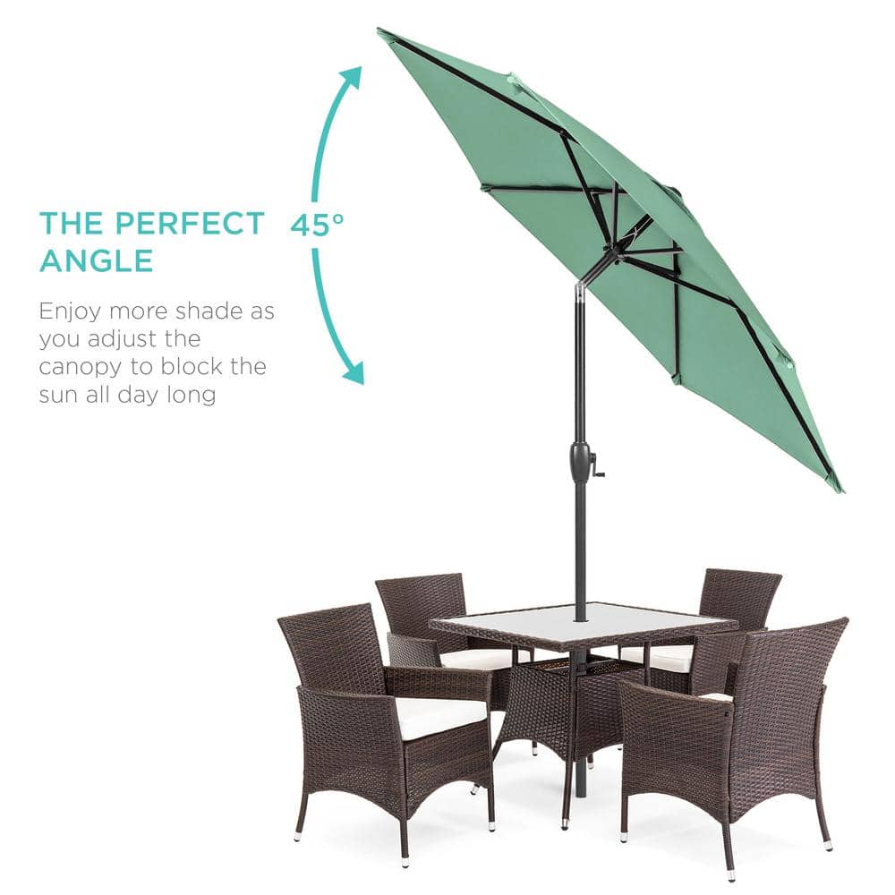 Seaglass 7.5ft Heavy-Duty Outdoor Market Patio Umbrella with Push Button Tilt