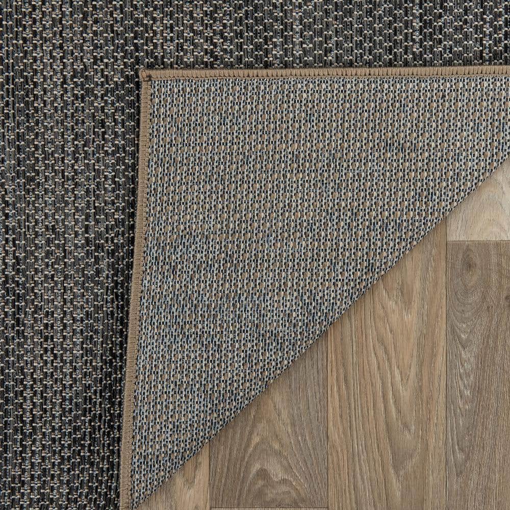 Dual-Use Modern Geometric Gray Flatweave 5' x 7' Rug