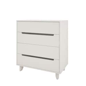Aura 4-Drawer White Chest of Drawers (31.75 in Wx 18 in D x 35.25 in H)
