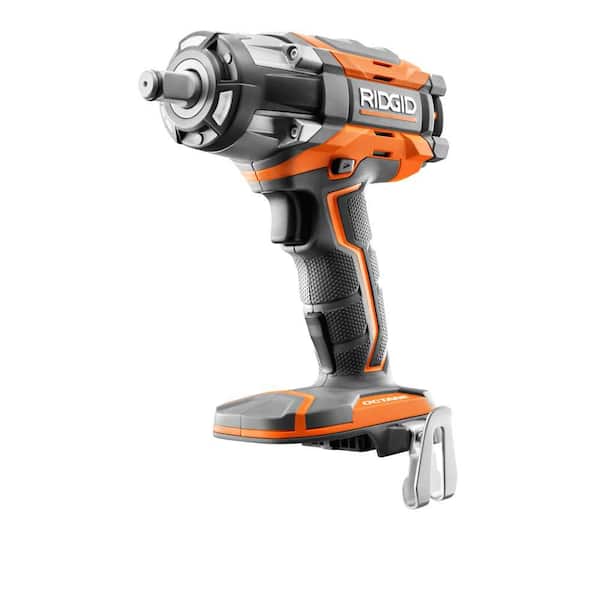 RIDGID 18V OCTANE Brushless Cordless 1/2 in. Impact Wrench (Tool Only) with Belt Clip