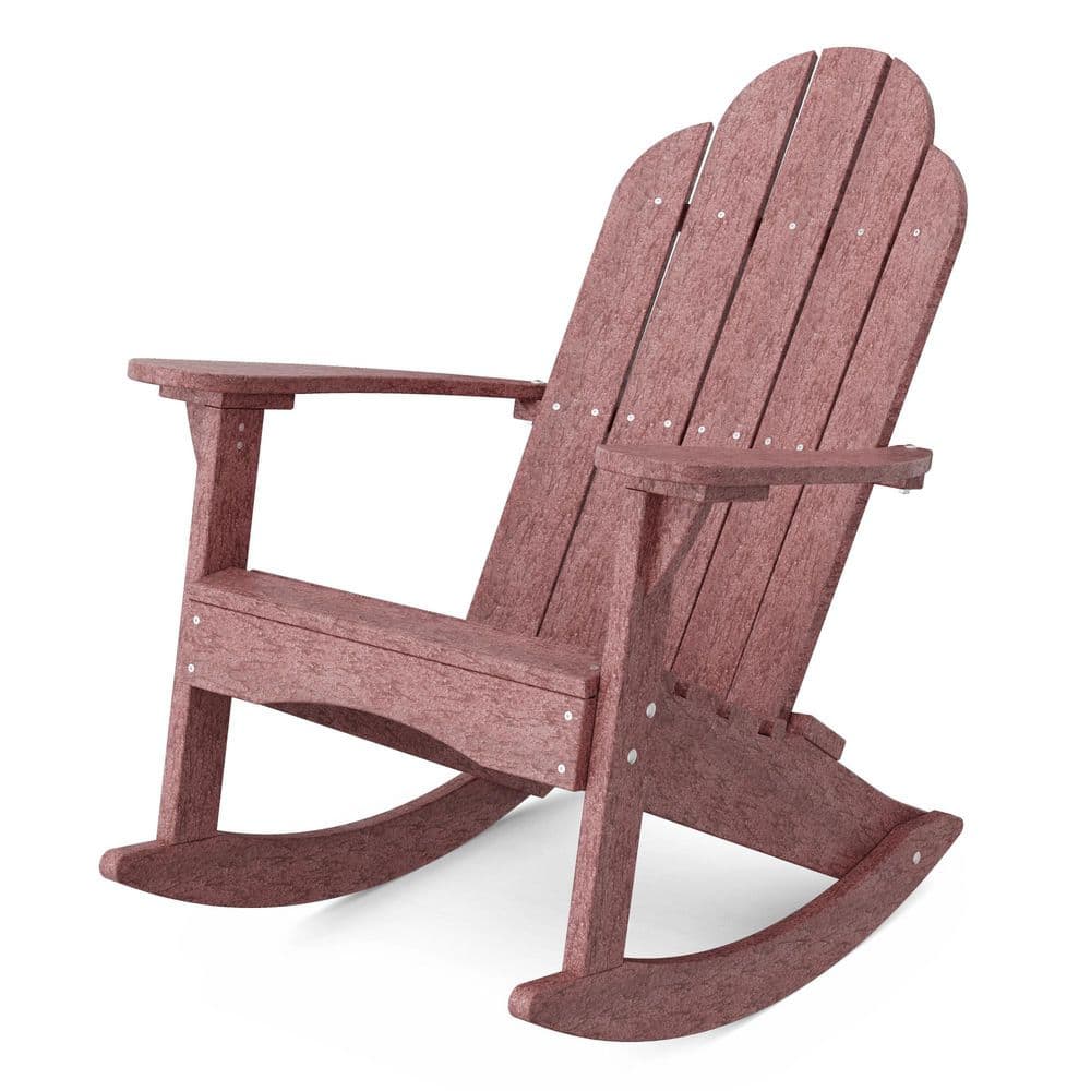 Classic Cherrywood Rectangle HDPE Plastic Outdoor Rocking Chair price history on PriceWatchPro