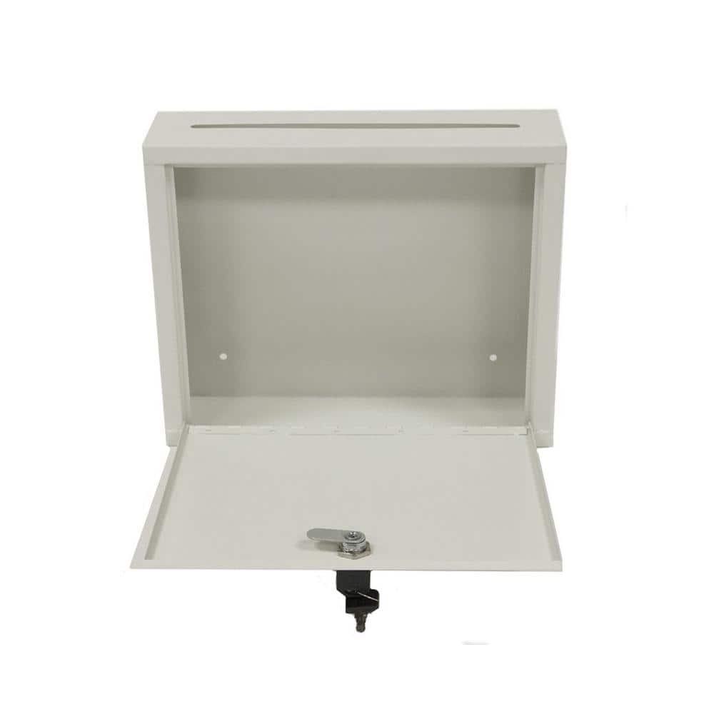 Large Beige Steel Lockable Wall-Mounted Drop Box