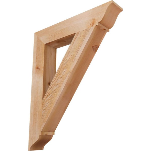 Ekena Millwork 6 in. x 42 in. x 34 in. Western Red Cedar Traditional Rough Sawn Bracket