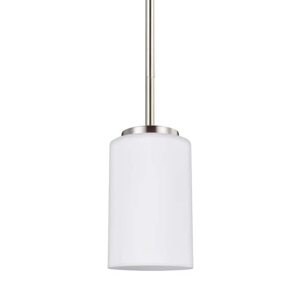Generation Lighting Oslo 1-Light Brushed Nickel Pendant with LED Bulb