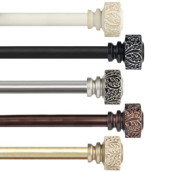 EMOH Granada 1 in. Curtain Rod 66-120 in. - Light Gold