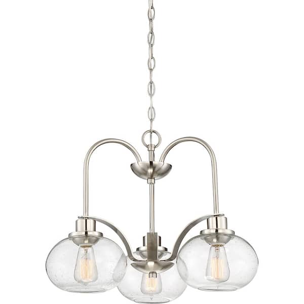 Quoizel Trilogy 3-Light Brushed Nickel Chandelier