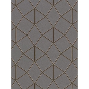 Albion Taupe Geometric Taupe Vinyl Peelable Roll (Covers 56.4 sq. ft.)
