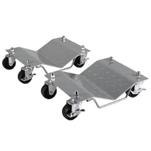 2-Pieces heavy-duty Tire Wheel Dolly, Skate Auto Repair Dollies, Vehicle Moving Dolly, 3000 lbs., Silver