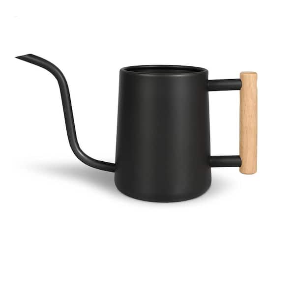 0.26 gal. Black Stainless Steel Watering Can for Indoor and Outdoor Plants with Long Spout (1-Pack)