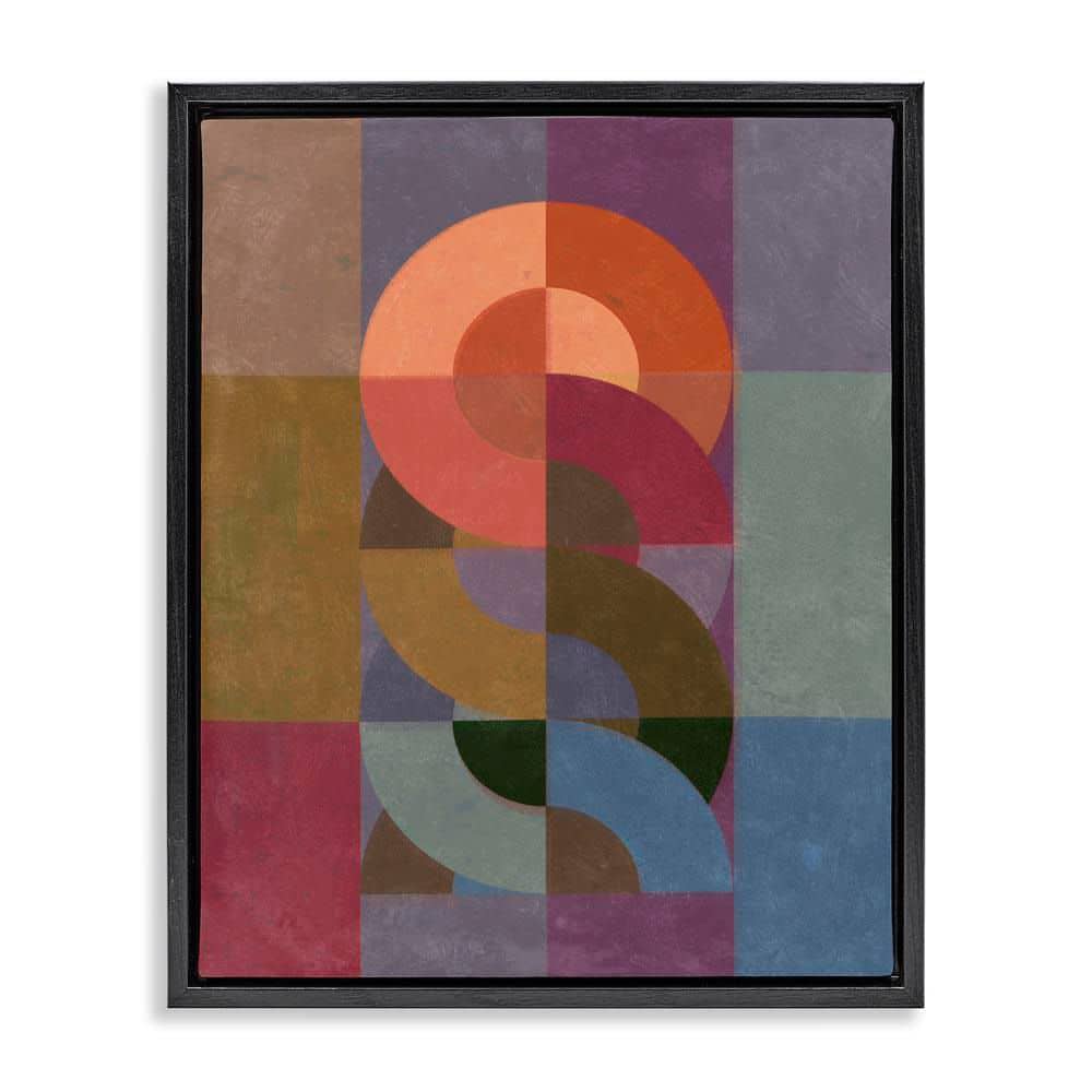 Retro Interlocking Circles by Victoria Barnes Black Floater Frame Abstract Graphic Art Print 21 in. x 17 in. price history on PriceWatchPro