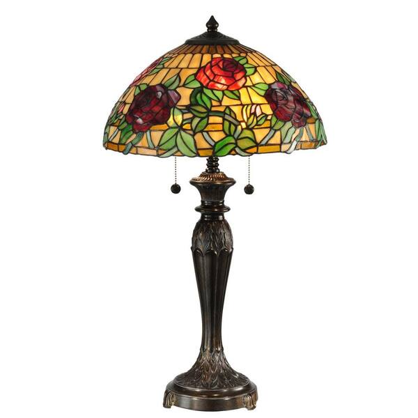 Dale Tiffany 28 in. Rosewood Fieldstone Table Lamp