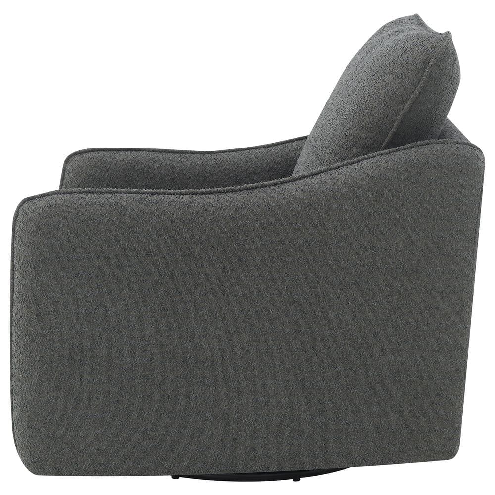 Madia Charcoal Gray Boucle Upholstered Swivel Glider Chair
