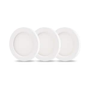 Plug-in and Direct Wire 3PK 4 in. 220 Lumens RGBW Ultra Slim Integrated LED Under Cabinet Puck Light