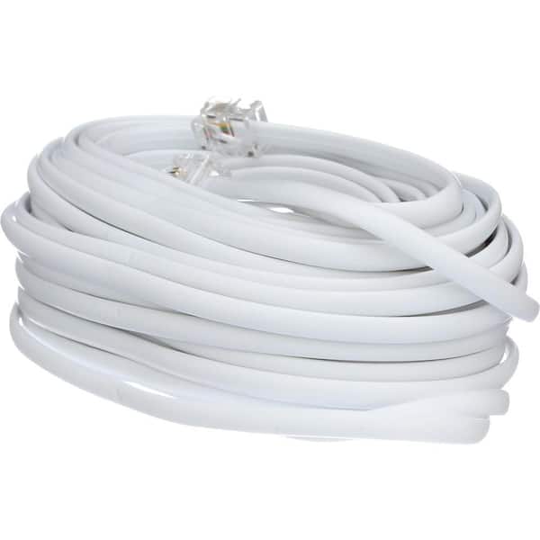 Zenith 50 ft. 4-Wire Telephone Line Cord in White