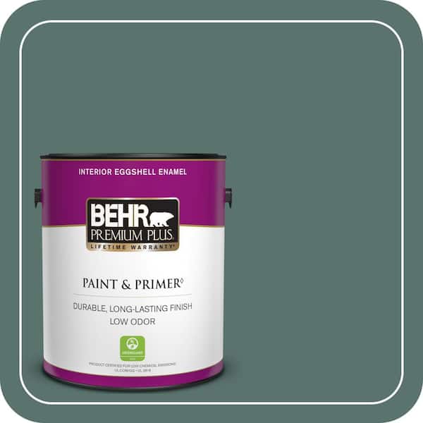 BEHR PREMIUM PLUS 1 gal. Home Decorators Collection #HDC-WR16-04 Noble Fir Eggshell Enamel Low Odor Interior Paint & Primer