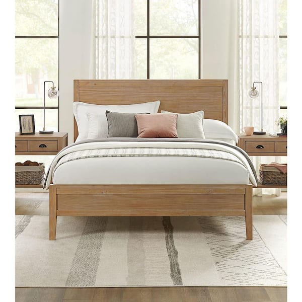 Arden Panel Wood Queen Bed in Light Driftwood (65 in. W x 86 in. D x 50 in. H