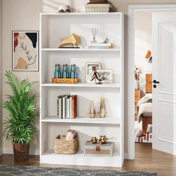 BYBLIGHT Eulas 71 in. Tall White Wood Standard Bookcase, Open Display Storage Cabinet, Freestanding Bookshelf, 9-Tier Organizer
