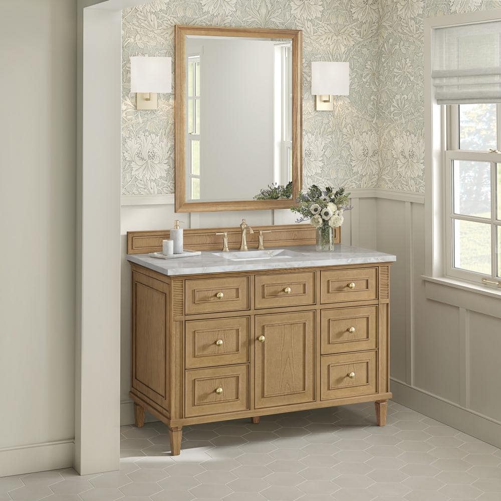 Lorelai 48.0 in. W x 23.5 in. D x 34.06 in. H Single Bath Vanity in Light Natural Oak with Victorian Silver Quartz Top price history on PriceWatchPro