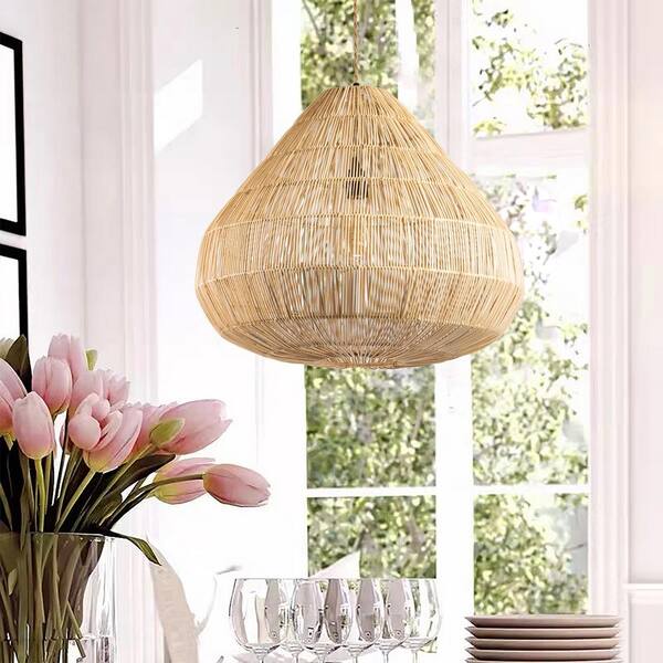 Amazon.com: LQZCXMF Idyllic Rattan Small House Chandelier Bamboo Ceiling  Light Fixture Handmade E27 Pendant Light Ceiling Light Fixtures Living Room  