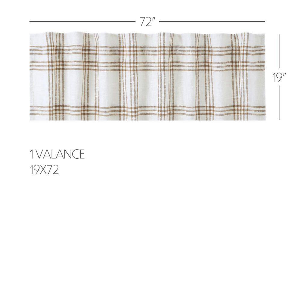 Wheat Plaid Rod Pocket Valance 72" Wide