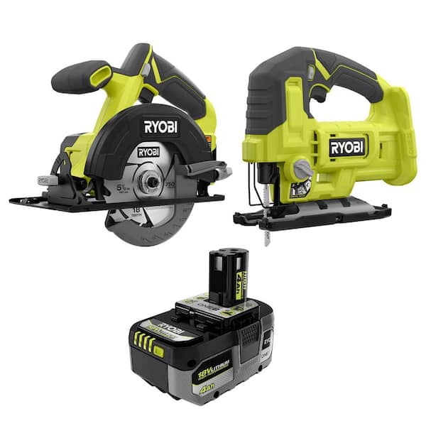 ONE+ 18V Cordless 2-Tool Combo Kit with 5-1/2 in. Circular Saw and Jig Saw and ONE+ 18V 4.0 Ah HIGH PERFORMANCE Battery