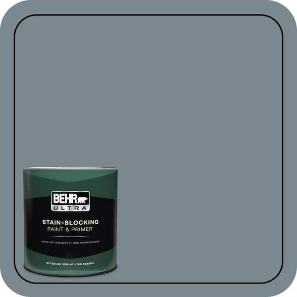 BEHR ULTRA 1 qt. #N470-5 Norwegian Blue Semi-Gloss Enamel Exterior Paint & Primer